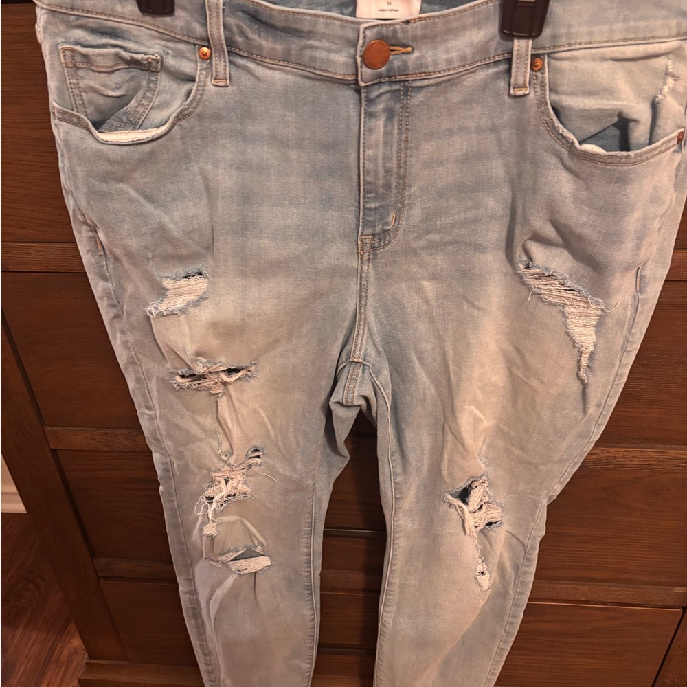 Light Blue Distressed Women's Jeans